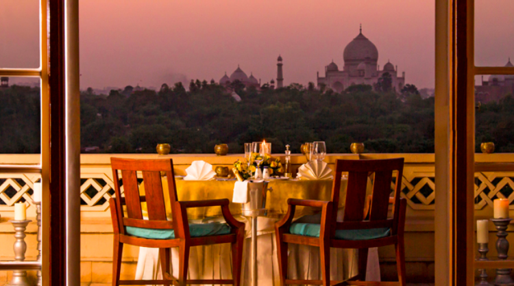 This hotel is located just 600 meters from the Taj Mahal and offers stunning views of the monument from the rooms.