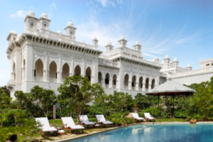 This Palace is perched atop a hill overlooking Hyderabad city