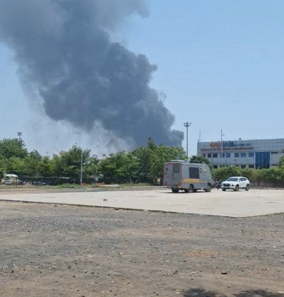 Image from video on Twitter - air india plane crash